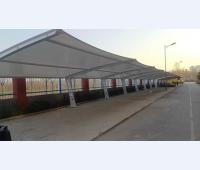 膜结构停车棚安装案例